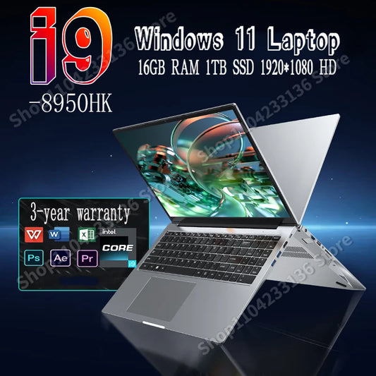 Computadora portatil Intel i9 14.1", Windows 11, para juegos, oficina, estudio