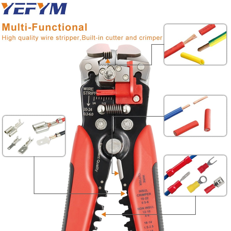 Alicates multiherramienta pelador automático para cortar cables herramientas de prensado HS-D1 herramientas de mano de marca eléctrica de alta precisión