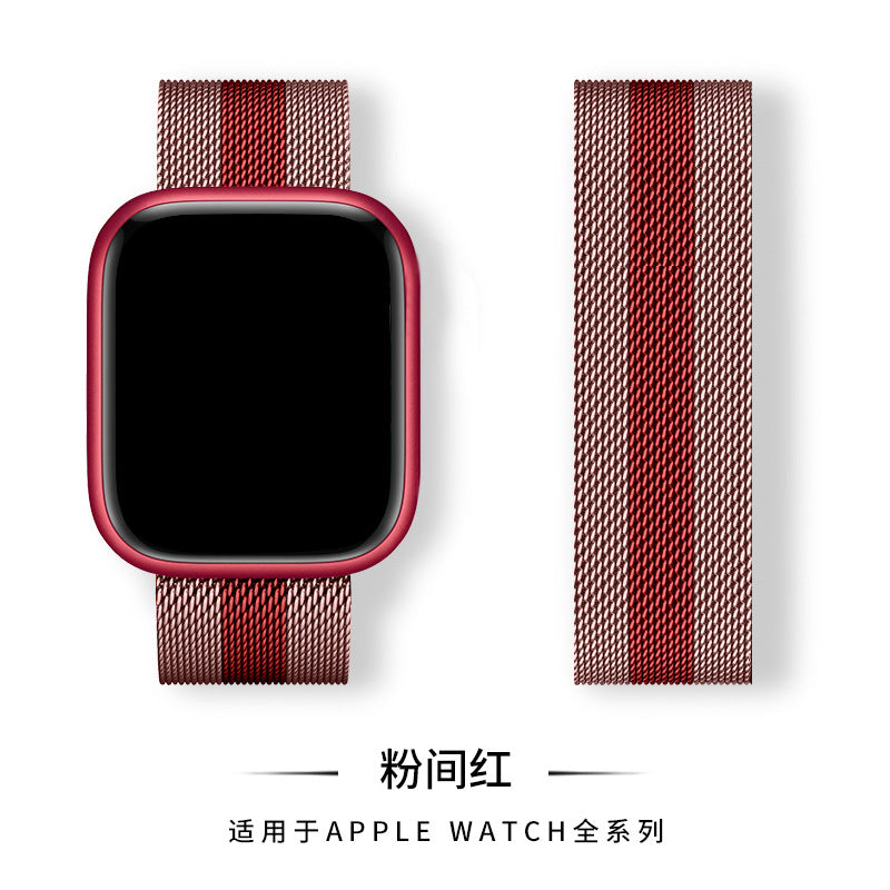 Suitable for apple iwatch8/7/6 Milanese magnetic suction smart watch metal strap Apple watch strap