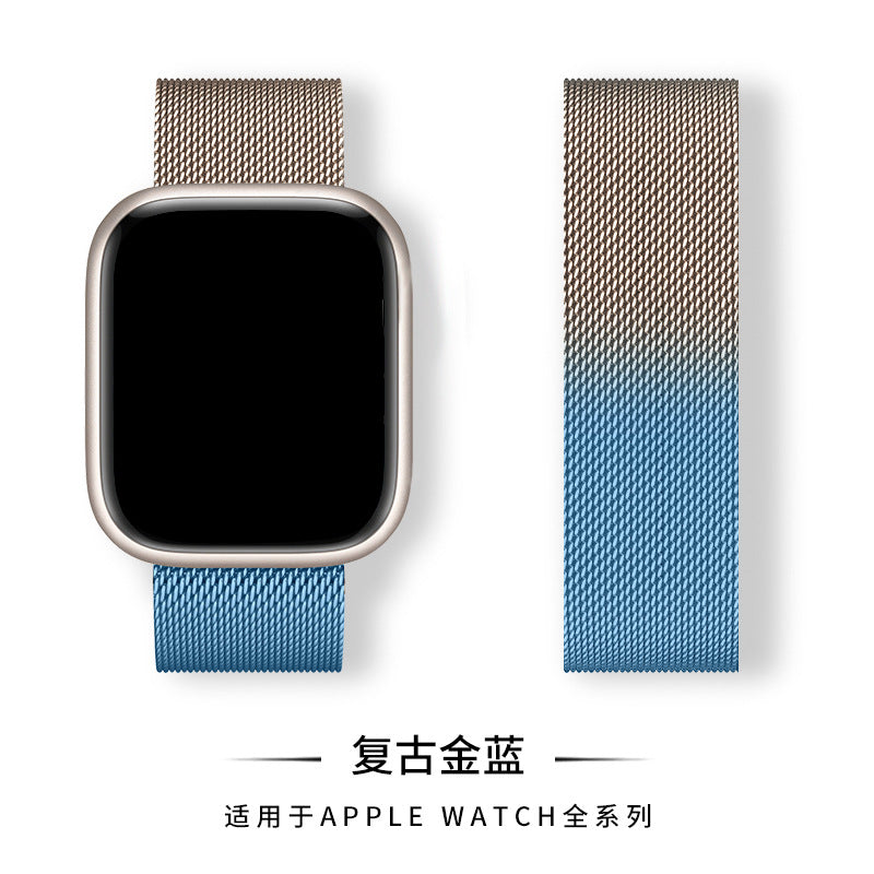 Suitable for apple iwatch8/7/6 Milanese magnetic suction smart watch metal strap Apple watch strap